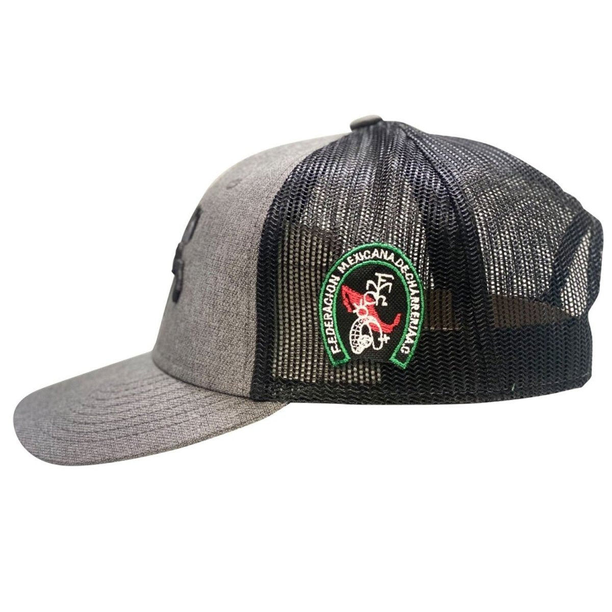 Gorra Charra con Bordado de Caballo Color Gris y Negro WD-1750 - ImporMexico