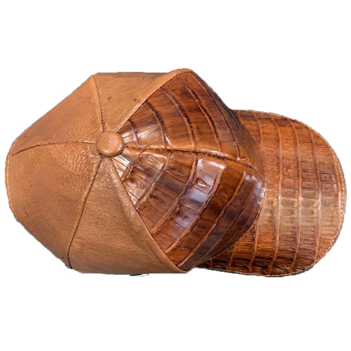 Gorra o Cachucha de Cocodrilo Caimán Color Cognac WD-1731 - White Diamonds