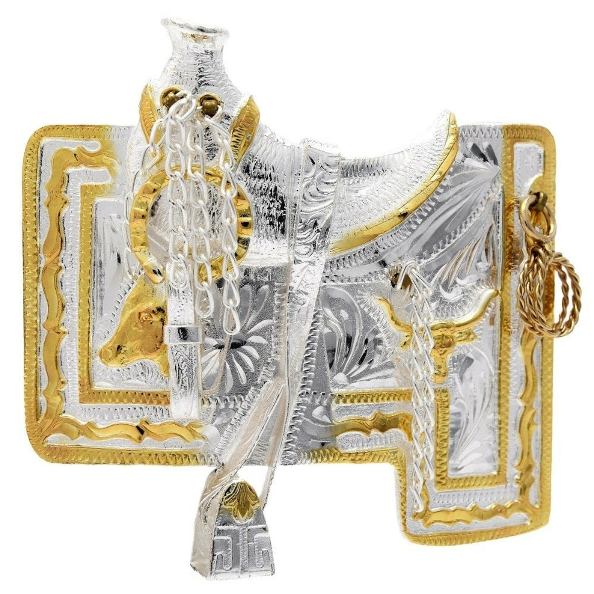 Hebilla con Silla de Montar de Alpaca Fina IMP-24252 - Impormexico