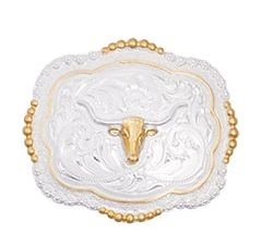 Hebilla de Cabeza de Toro de Alpaca Fina Stone Hats - Tombstone