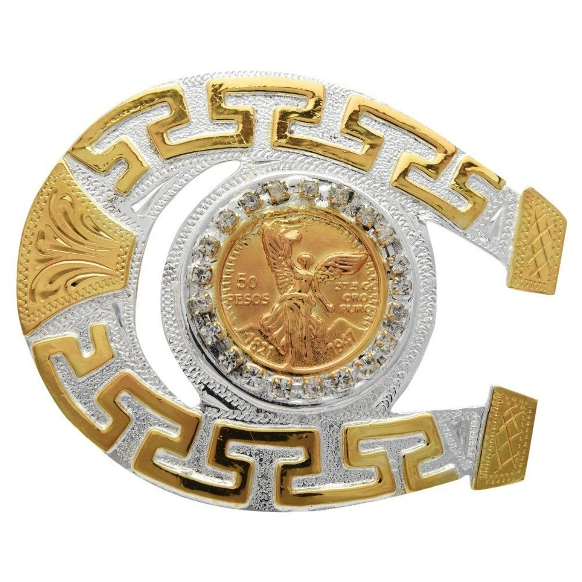 Hebilla de Herradura con Centenario de Alpaca Fina IMP-23118 - Impormexico