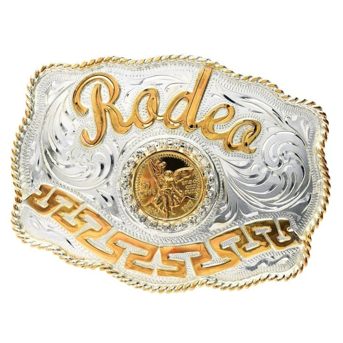 Hebilla de Rodeo con Centenario de Alpaca Fina IMP-21107 - Import Mexico