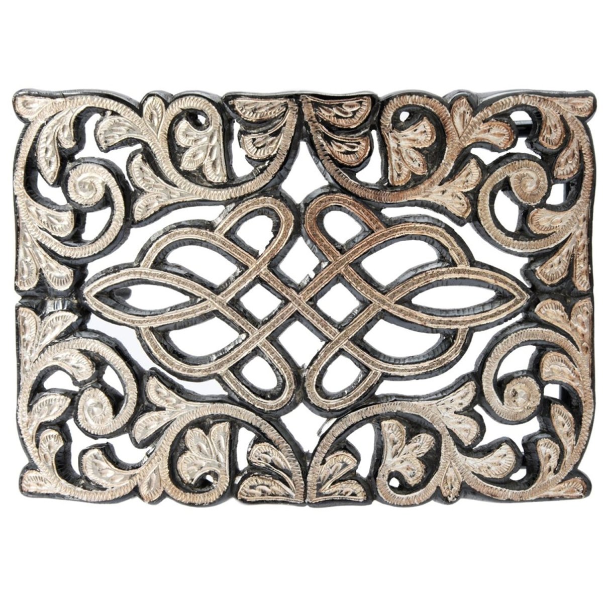 Hebilla Vaquera de Plata Original para Cinto con Grecas WD-1370 - White Diamonds Boots