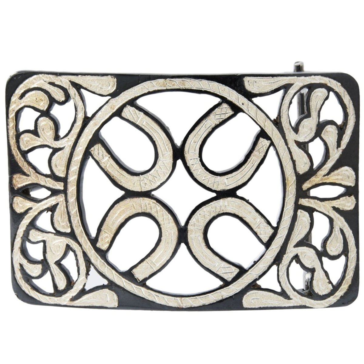 Hebilla Vaquera de Plata Original para Cinto con Herraduras WD-1368 - White Diamonds Boots