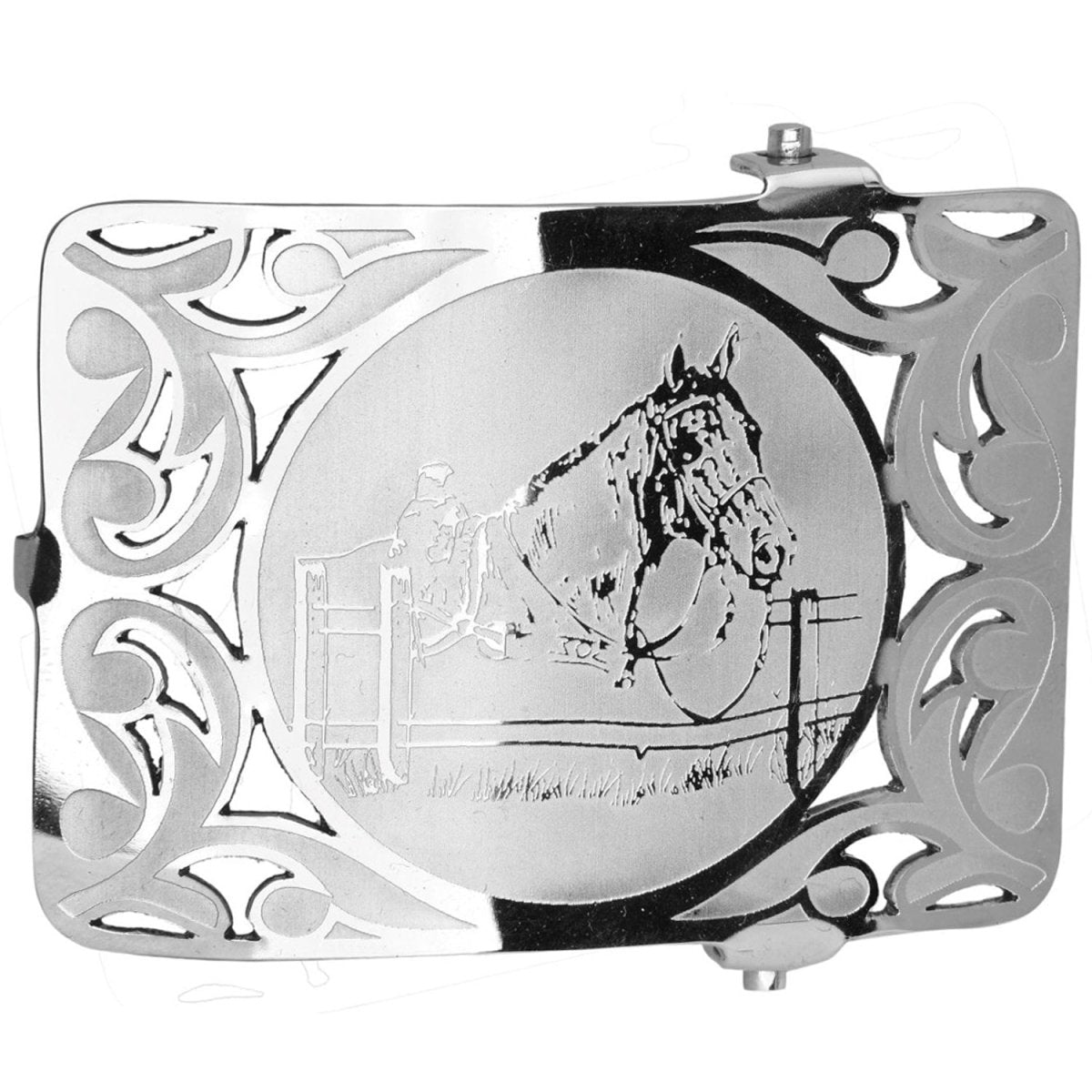Hebilla Vaquera para Cinto con Caballo WD-1341 - White Diamonds
