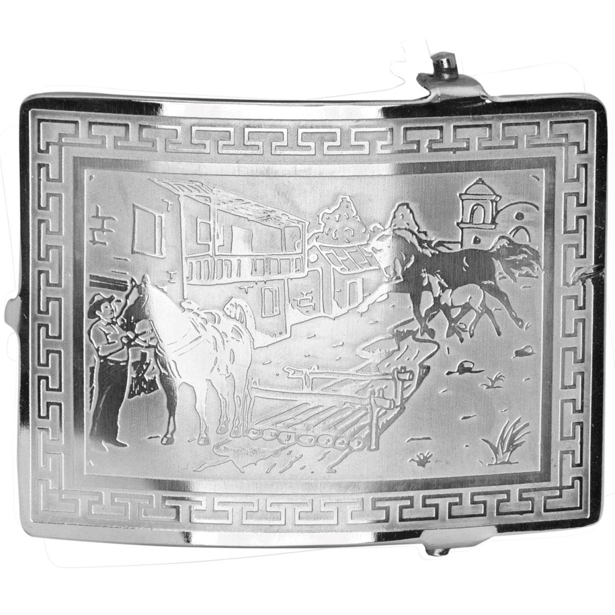 Hebilla Vaquera para Cinto con Caballos WD-1340 - White Diamonds