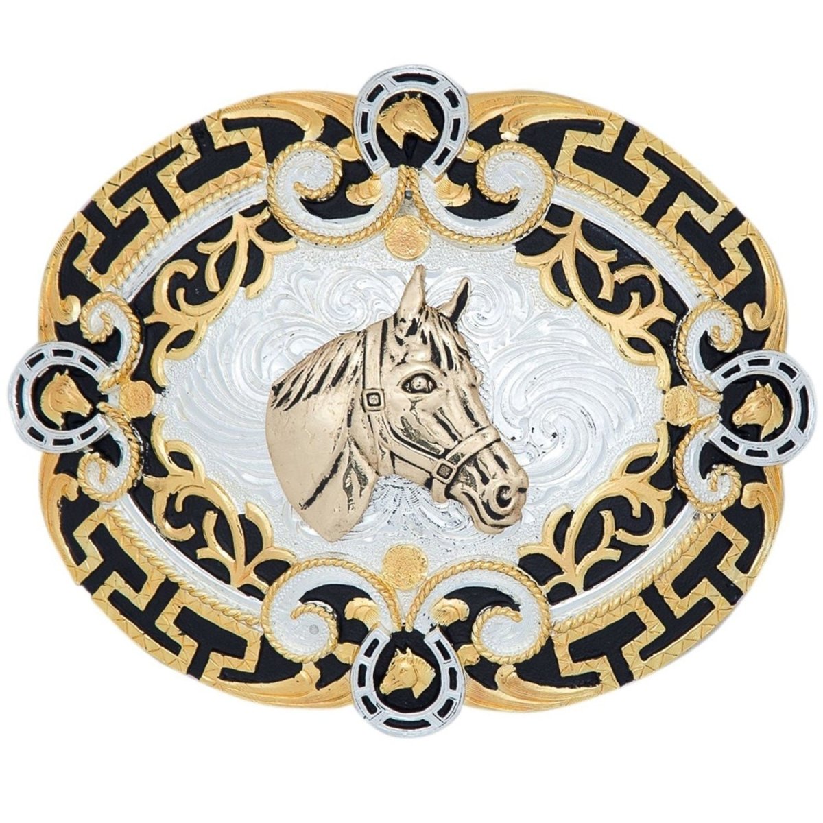 Hebilla Vaquera para Cinto con Cabeza de Caballo WD-1334 - White Diamonds Boots