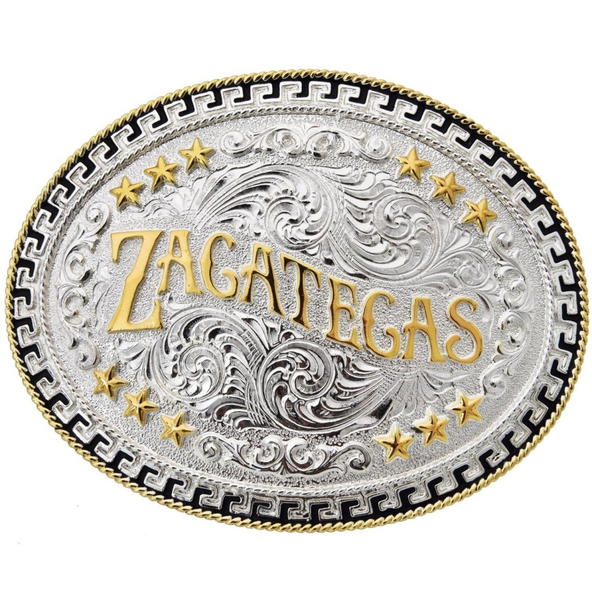 Hebilla Vaquera para Cinto con Leyenda de Zacatecas WD-1298 - White Diamonds