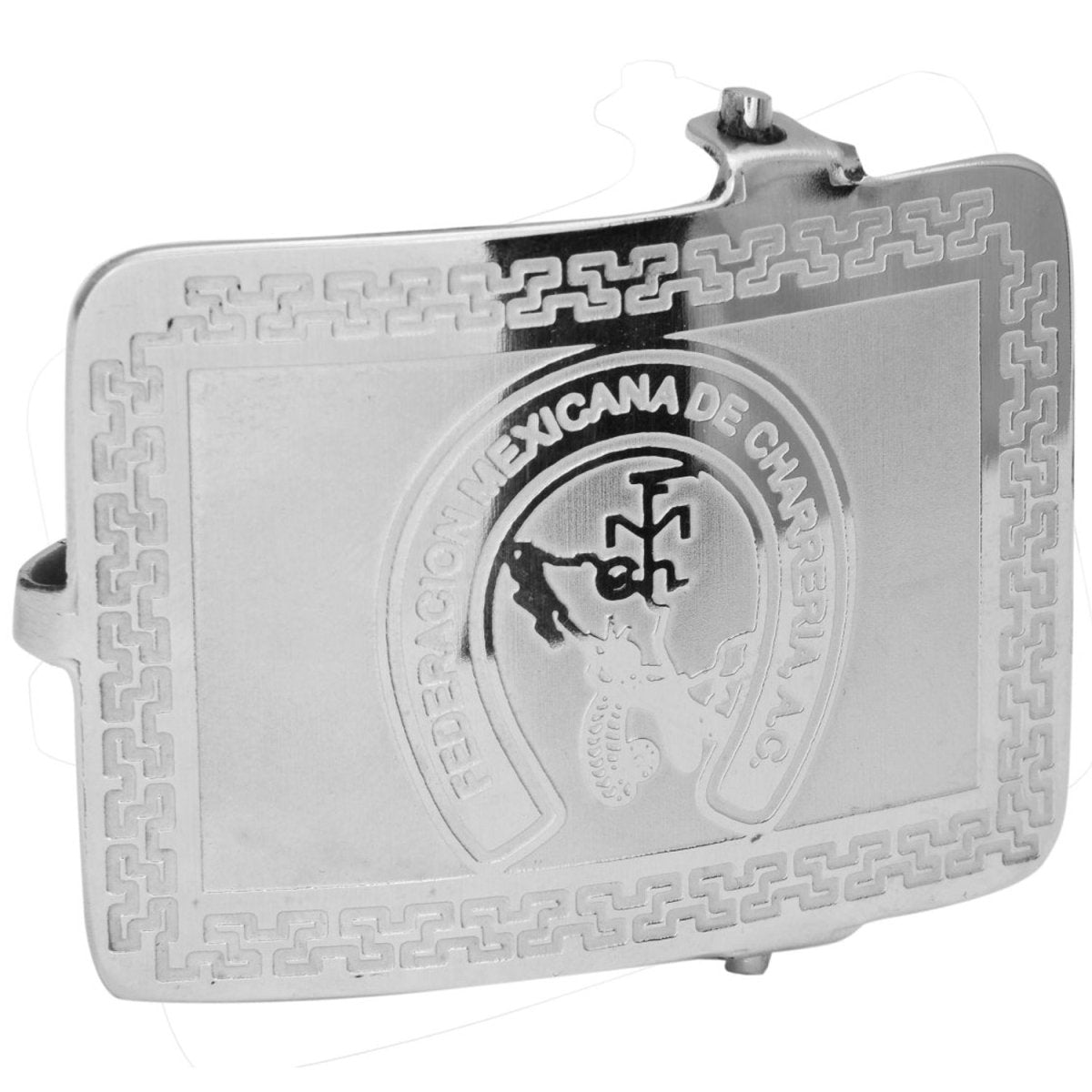 Hebilla Vaquera para Cinto con Logo de la Federacion de Charreria WD-1337 - White Diamonds