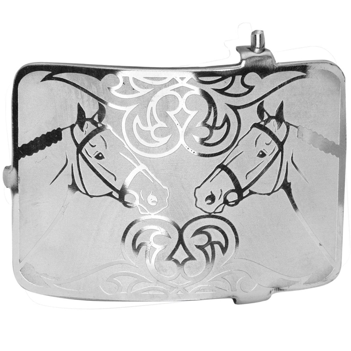 Hebilla Vaquera para Cinto con Par de Caballos WD-1342 - White Diamonds