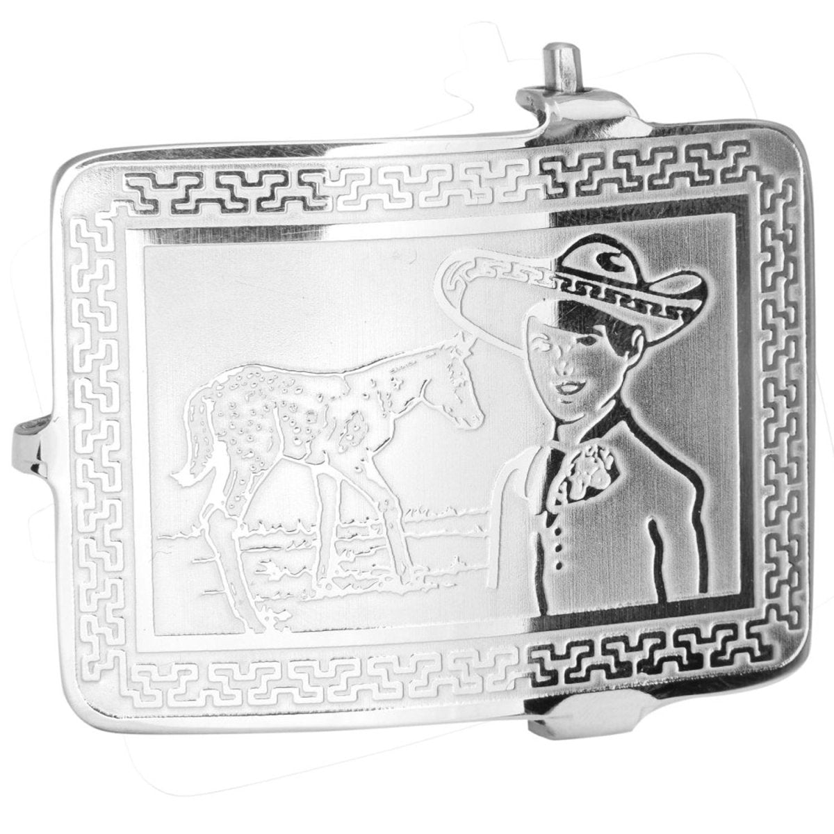 Hebilla Vaquera para Cinto de Niño Charrito con Caballo WD-1347 - White Diamonds