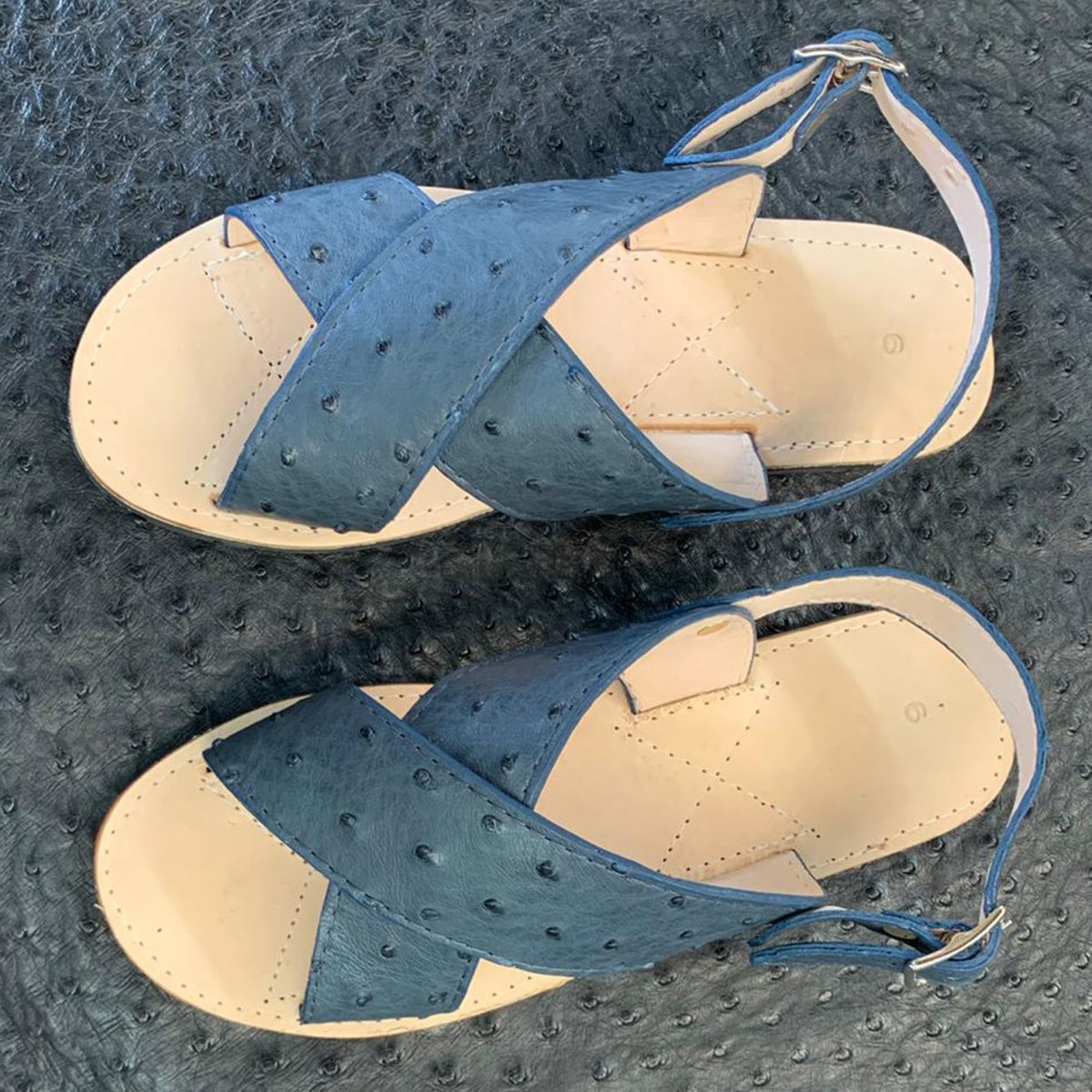 Huarache Avestruz Original Azul Mezclilla - caballobronco.com