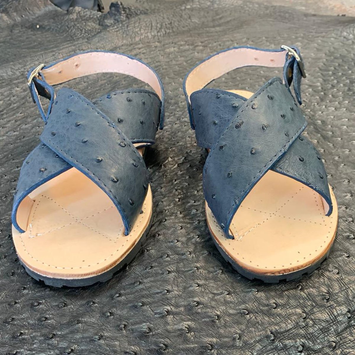 Huarache Avestruz Original Azul Mezclilla - caballobronco.com