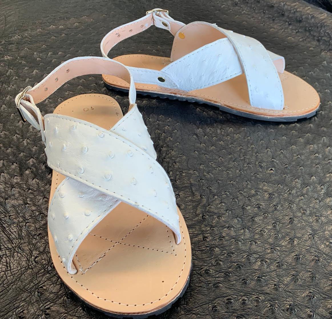 Huarache Avestruz Original Blanco - caballobronco.com