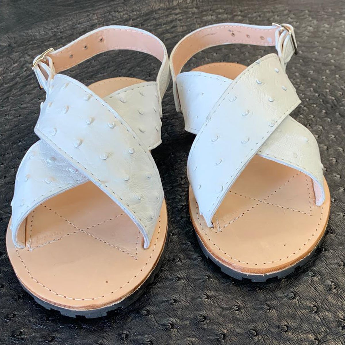 Huarache Avestruz Original Blanco - caballobronco.com