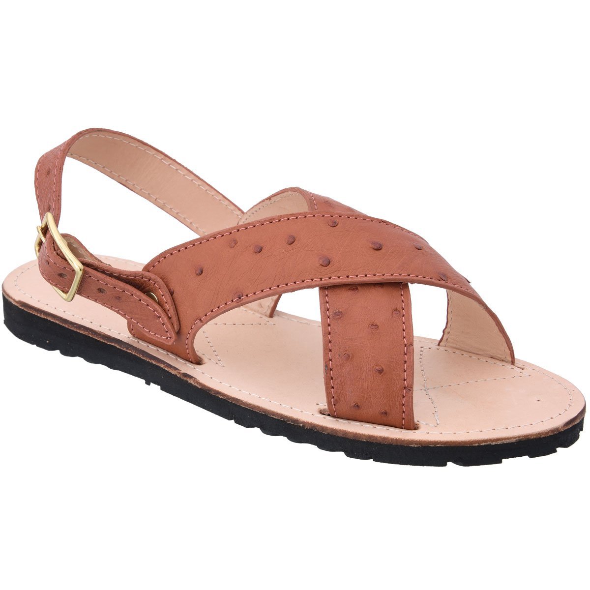 Huarache Avestruz Original Cognac - White Diamonds