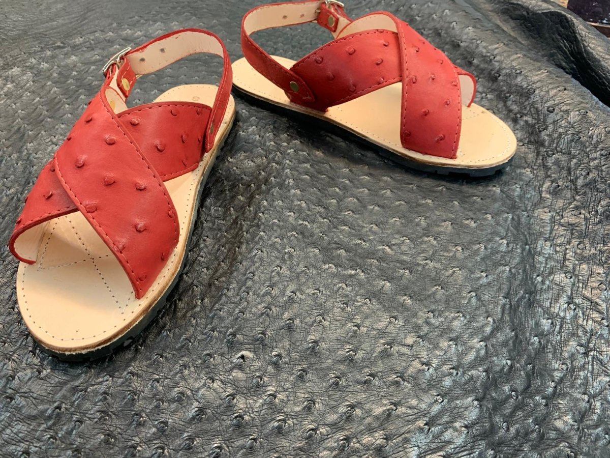 Huarache Avestruz Original Rojo - caballobronco.com