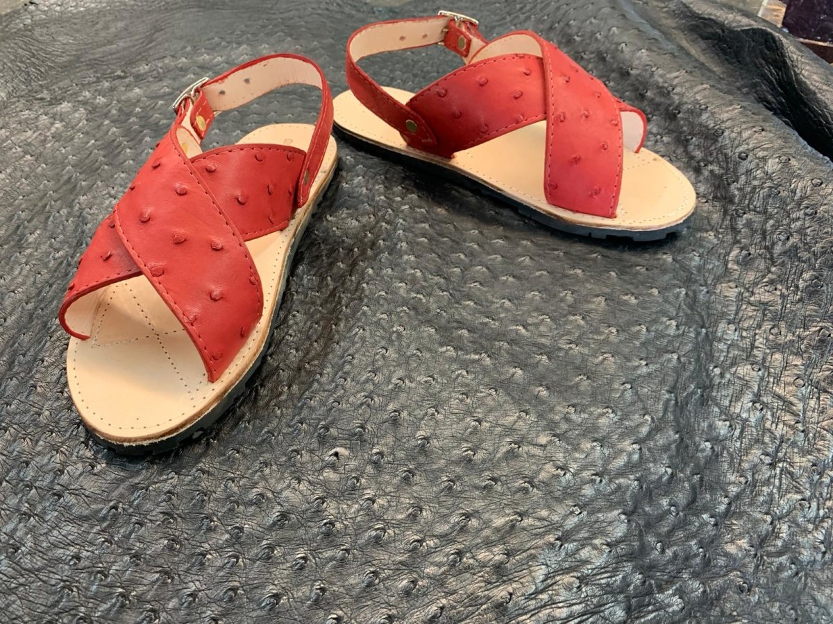 Huarache Avestruz Original Rojo - caballobronco.com