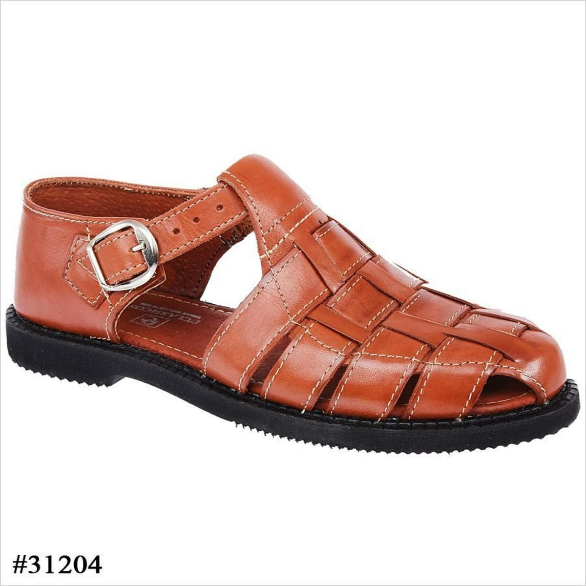 Huarache de Cuero Artesanal de Vestir Fino Color Negro imp-31205