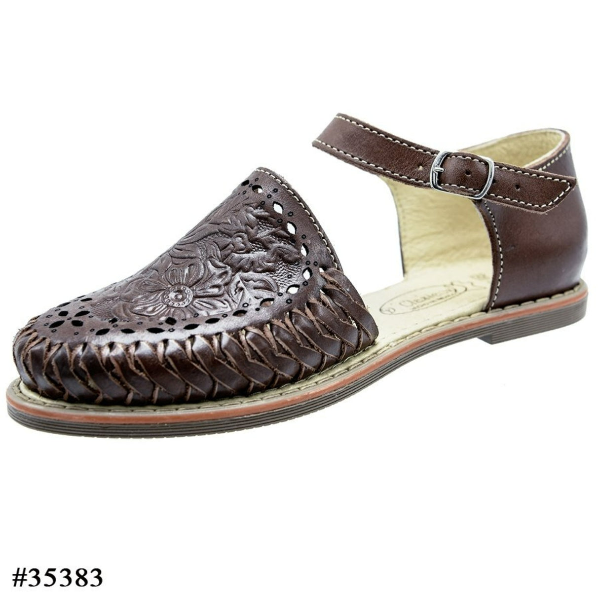 Huaraches Artesanales de Piel para Mujer Color Cafe IMP-35383 - ImporMexico