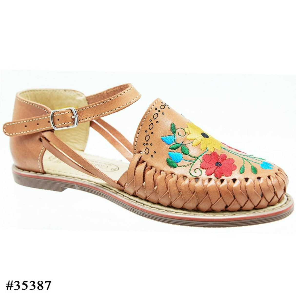 Huaraches Artesanales de Piel para Mujer Color Tan IMP-35387 - ImporMexico