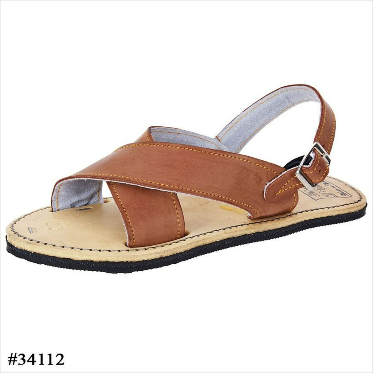 Huaraches Cruzados Azteca de Piel Original para Hombre Color Adobe imp-34112 - ImporMexico