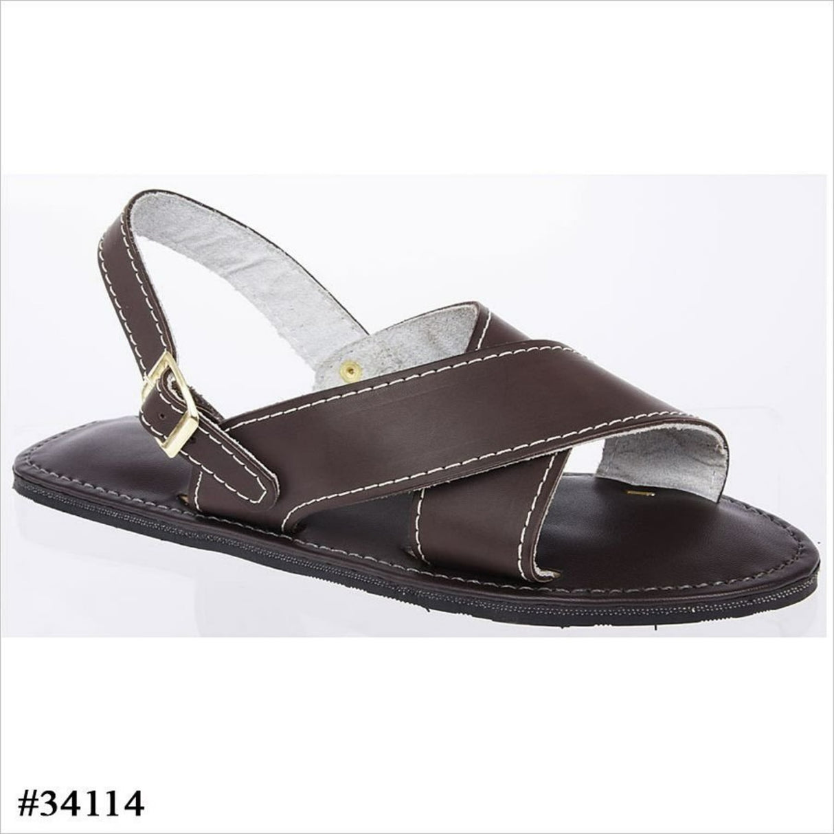 Huaraches Cruzados Azteca de Piel Original para Hombre Color Cafe imp-34114 - ImporMexico