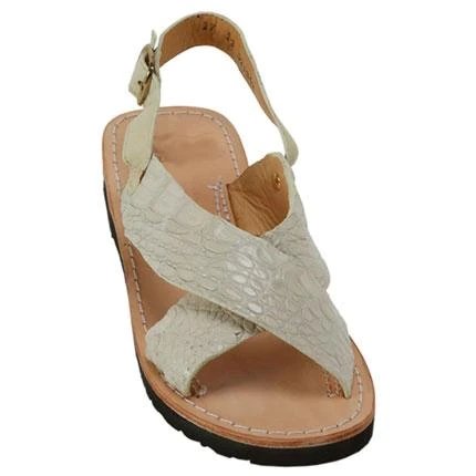 Huaraches de Cocodrilo Caiman Original Color Hueso - caballobronco.com