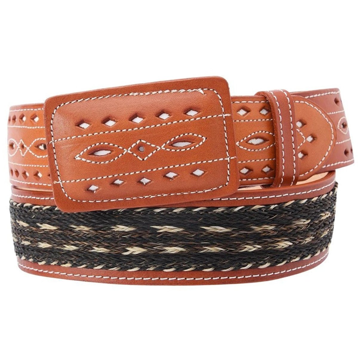 Cinto Charro de Cuero con Pelo de Caballo de 2" imp-14142 - Impormexico