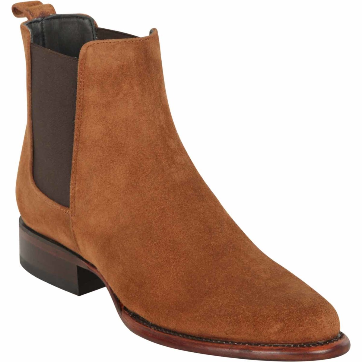 Los Altos Men's Suede Leather Cognac Roper Toe Boot main image 1