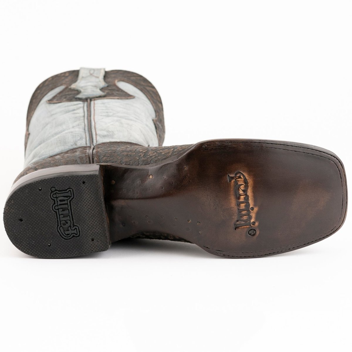 Men's Ferrini Acero Elephant Print Boots Handcrafted Black - Ferrini Boots