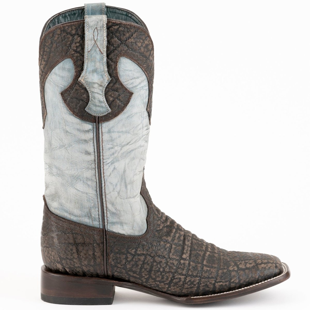 Men's Ferrini Acero Elephant Print Boots Handcrafted Black - Ferrini Boots