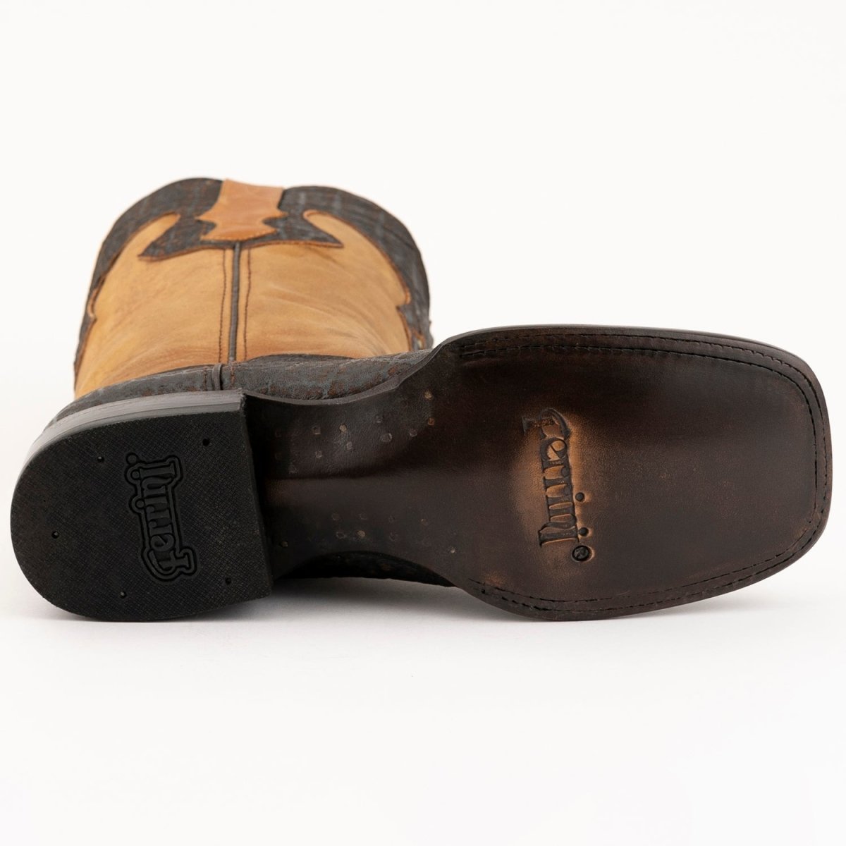 Men's Ferrini Acero Elephant Print Boots Handcrafted Nicotine - Ferrini Boots