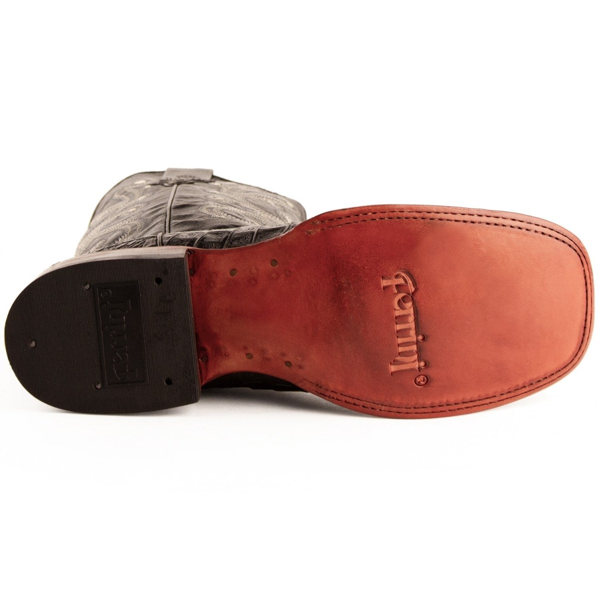 Men's Ferrini Caiman Crocodile Print Boots Handcrafted Black - Ferrini Boots