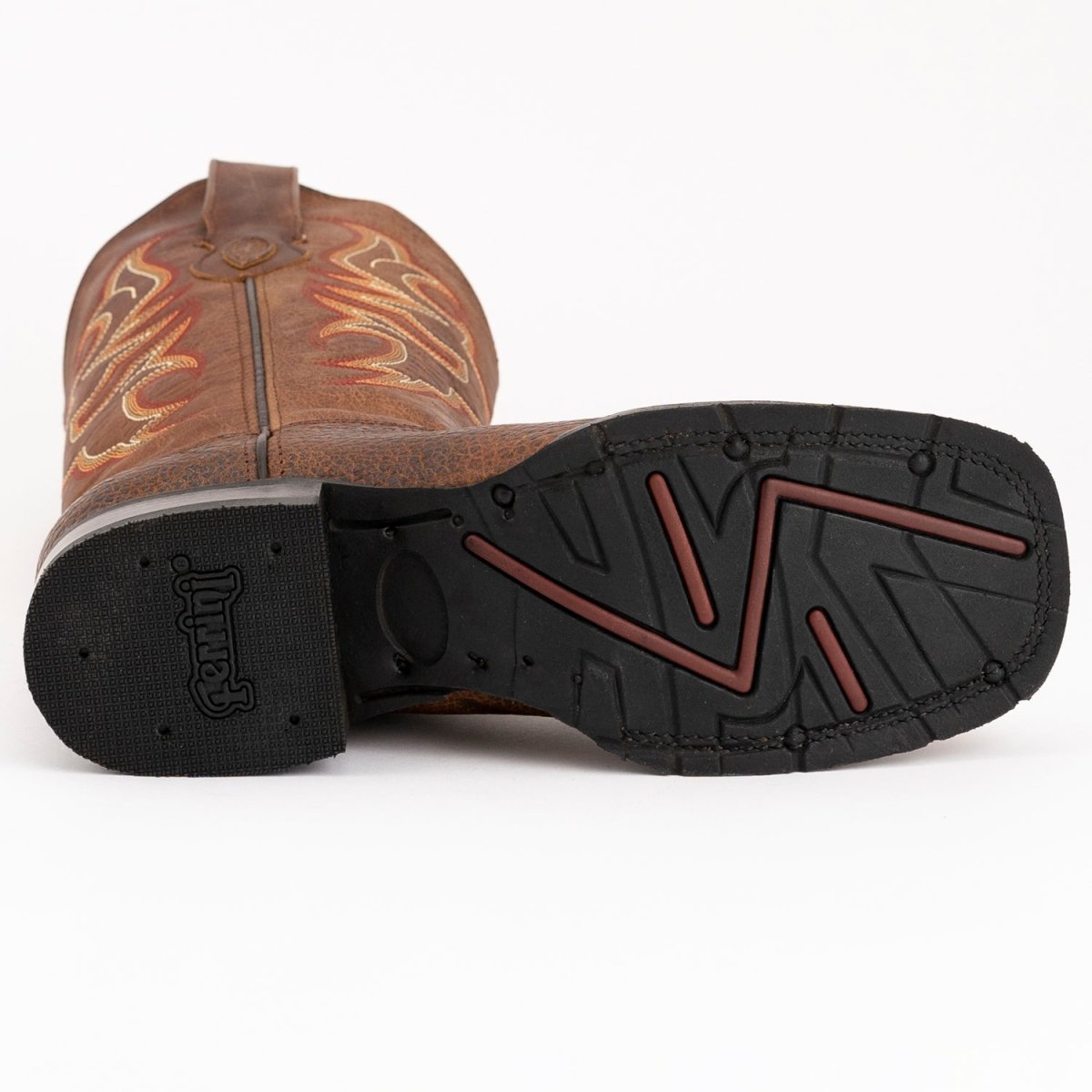 Men's Ferrini Toro Leather Boots Handcrafted Brandy - Ferrini Boots