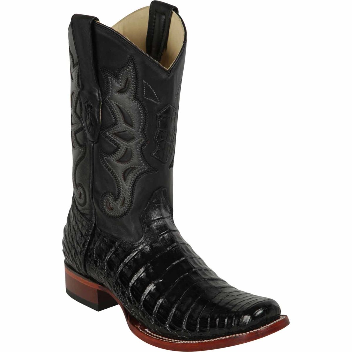 Botas de Caiman Panza Original Punta Cuadrada Color Negro - Tanner Mark Boots main image 0