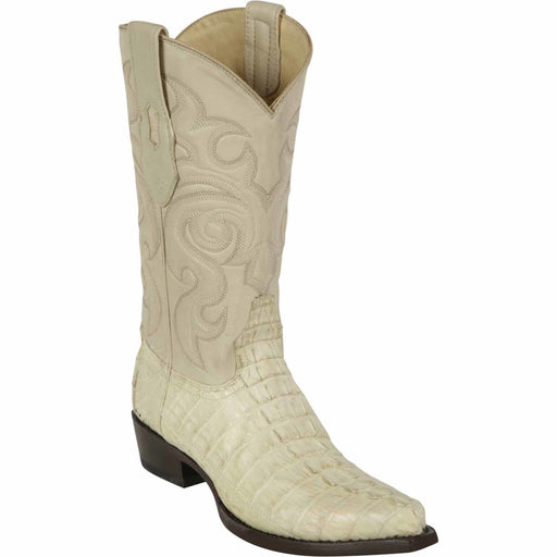 Men's Los Altos Caiman Tail Snip Toe Boots - Winter White 940104 - Los Altos Boots