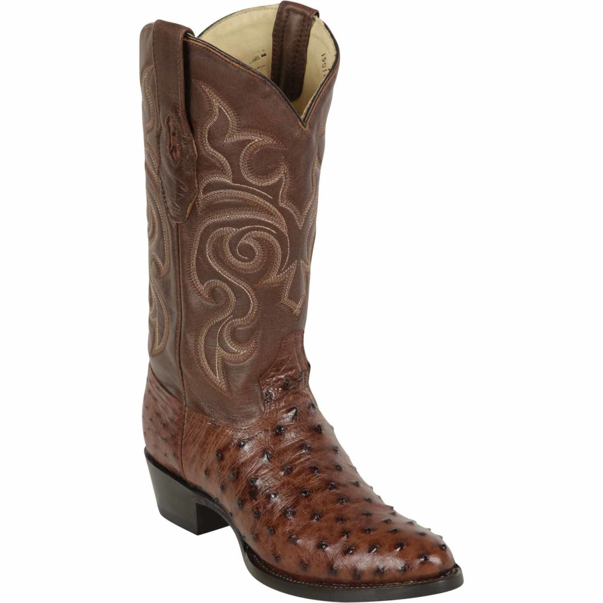 Western Genuine Ostrich Boots Round Toe Kango Color - Los Altos Boots side view