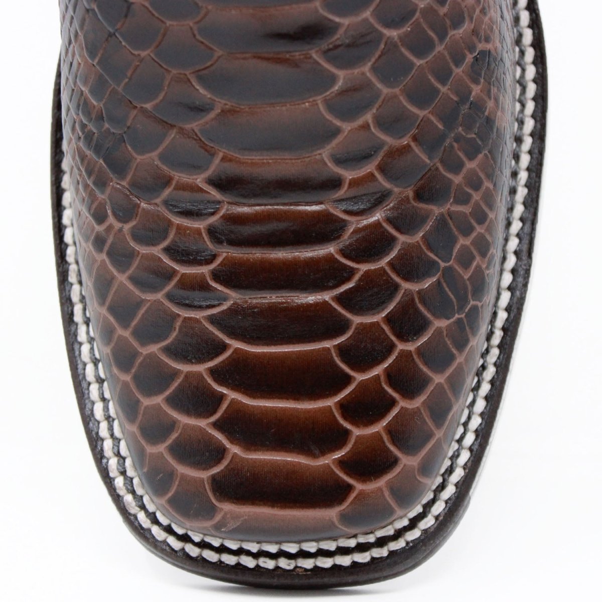 Men's Square Toe Ankle Boots Python Print Brown - LA CARRETA