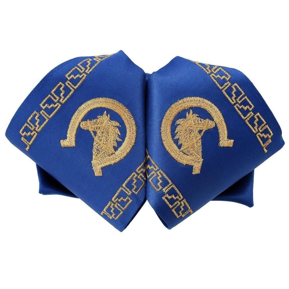 Moño Charro Bordado Color Azul Rey con Hilo Dorado imp-72532 - Impormexico