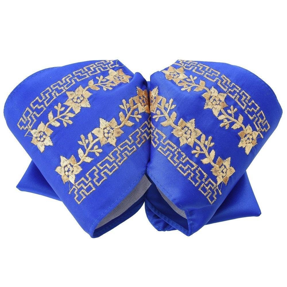Moño Charro Bordado Color Azul Rey con Hilo Dorado imp-72546 - Impormexico