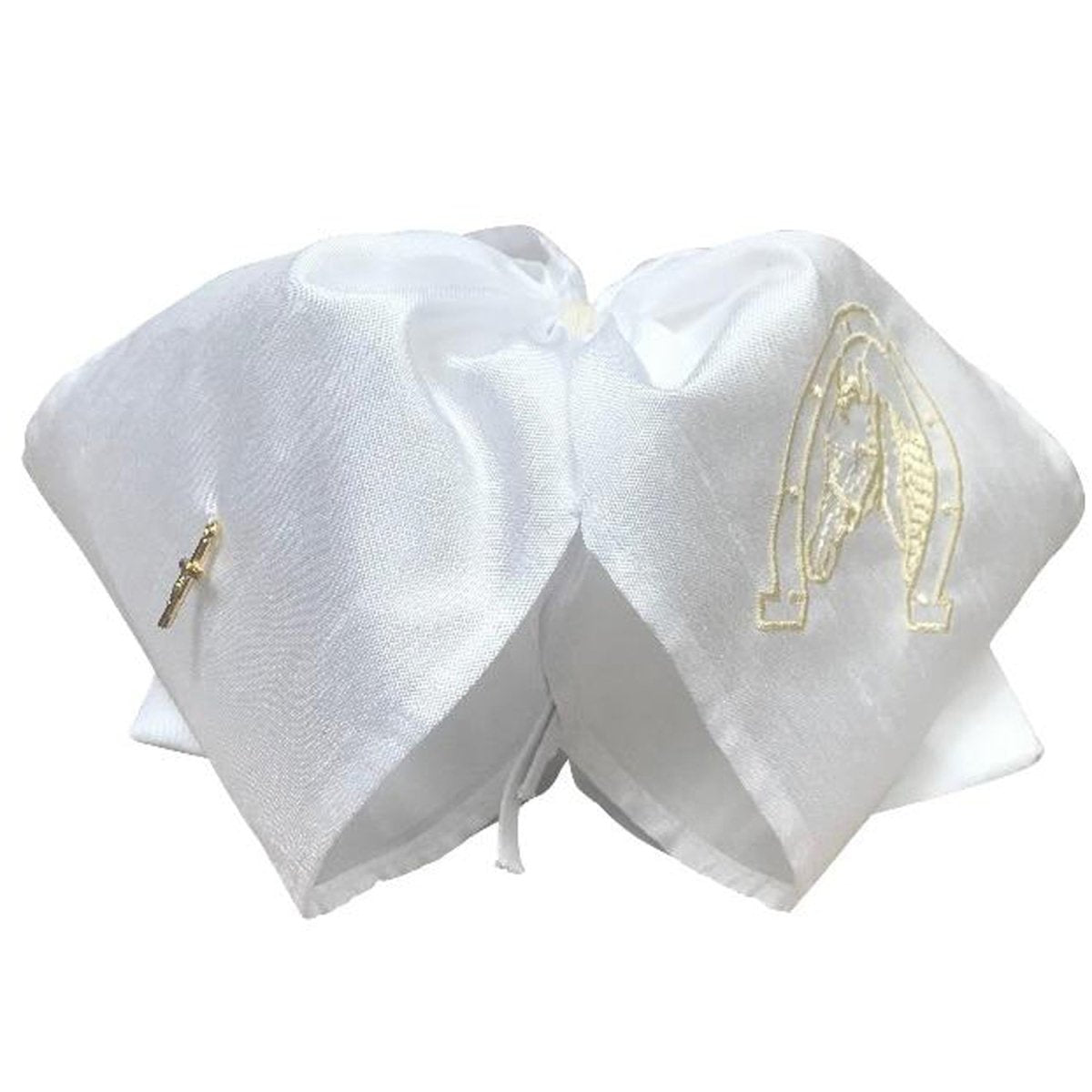 Moño Charro Bordado Color Blanco con Oro WD-995 - White Diamonds Boots