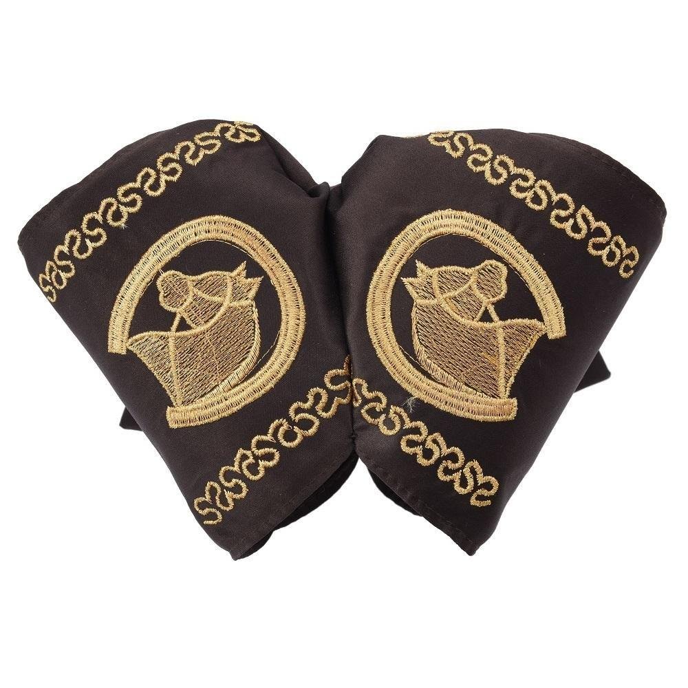 Moño Charro Bordado Color Cafe con Hilo Dorado imp-72530 - Impormexico