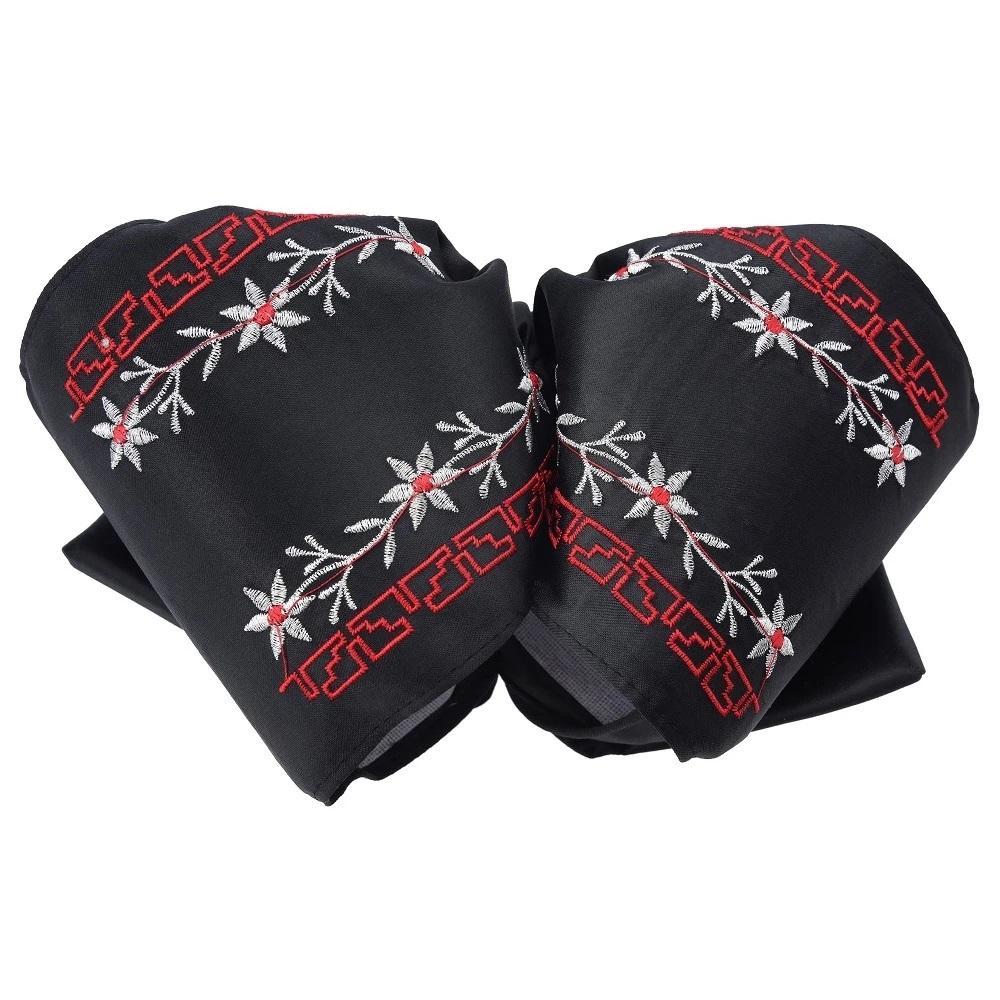 Moño Charro Bordado Color Negro con Hilo Rojo y Plata imp-72548 - Impormexico