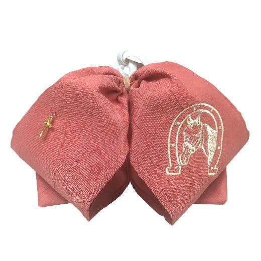 Moño Charro Bordado Color Salmon con Oro WD-1015 - White Diamonds Boots