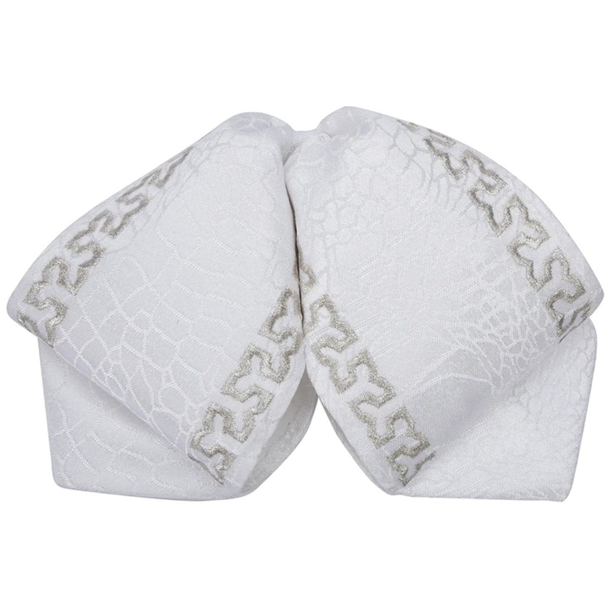 Moño Charro Color Blanco con Plata White Diamonds WD-945 - White Diamonds Boots