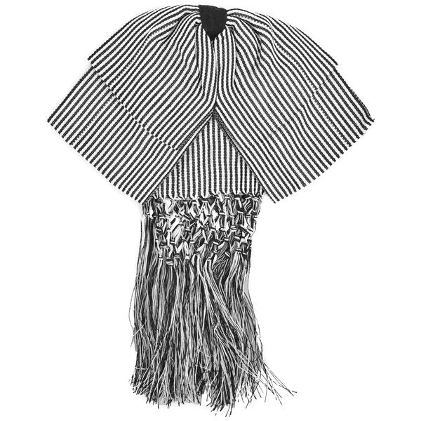 Moño Charro (Corbatin) Color Negro con Rayas Blancas imp-MC72265 - Impormexico