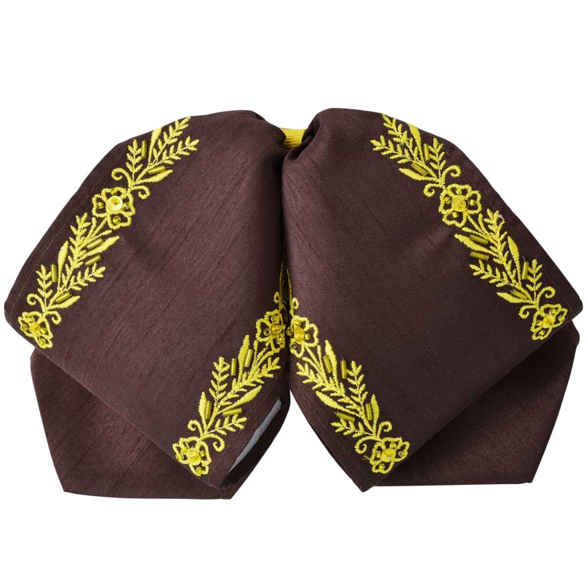 Moño Charro Fino Color Cafe con Amarillo WD-969 - White Diamonds Boots