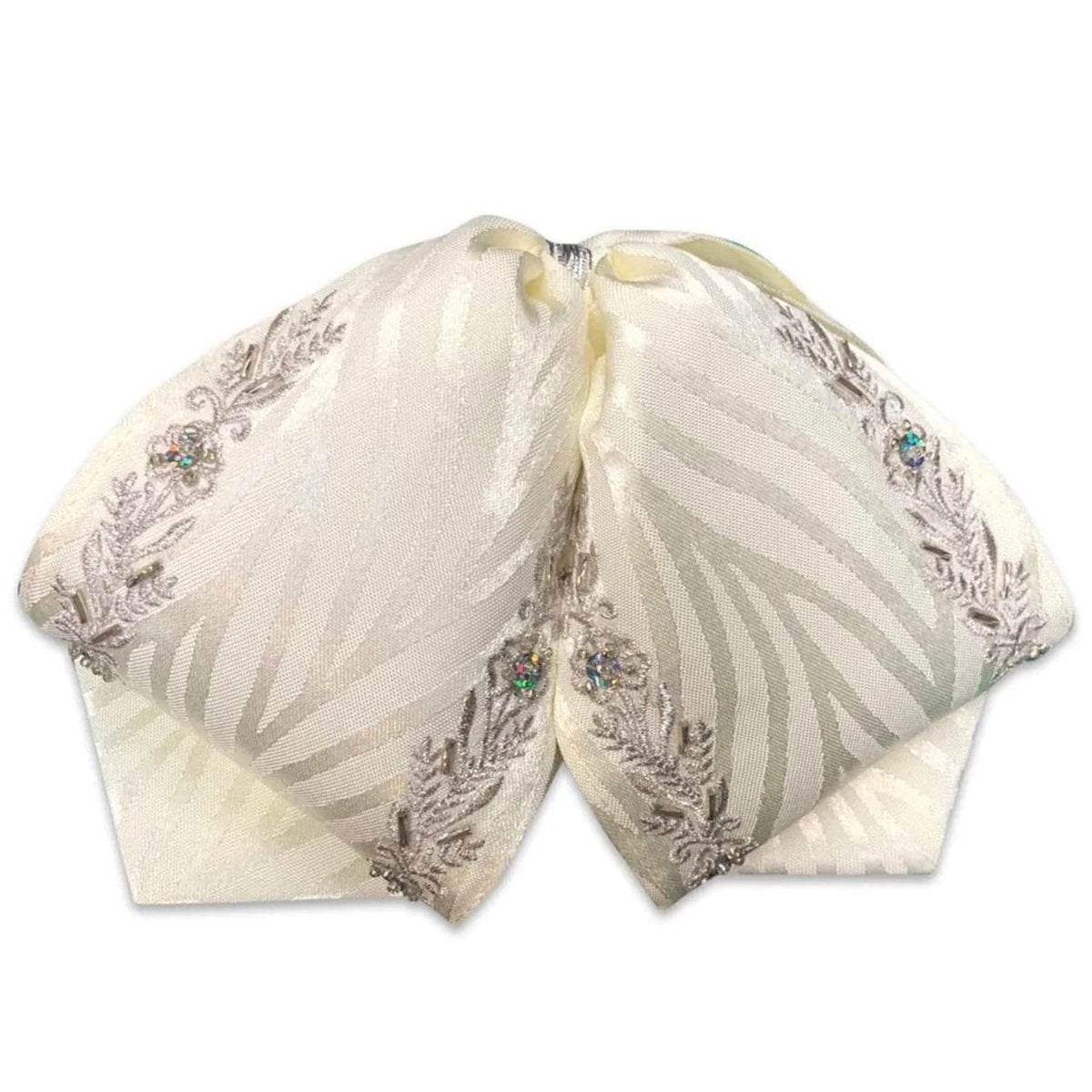 Moño Charro Fino Color Crema con Plata WD-944 - White Diamonds Boots