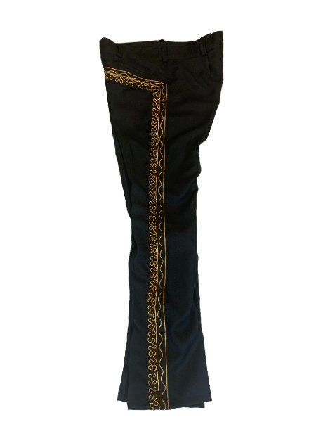 Pantalon Charro Economico para Adulto en Color Negro Dorado IMP-77120 - Impormexico